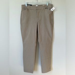 🆕 Gap Factory - Signature Skinny Ankle Pants - Cream/Brown plaid - size 10